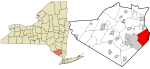 Orange County New York incorporated and unincorporated areas Highlands highlighted